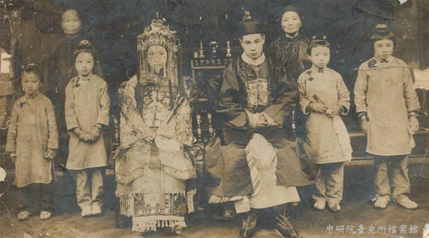 1912年4月27日林祖壽與蔡嬌霞結婚照